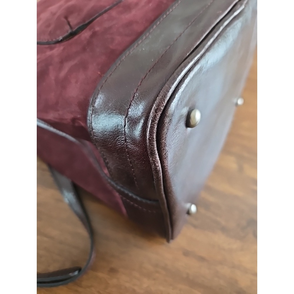 Patricia Nash Melrose Drawstring with Floret Key Fob Plum Nubuck Suede Crossbody - Picture 10 of 16